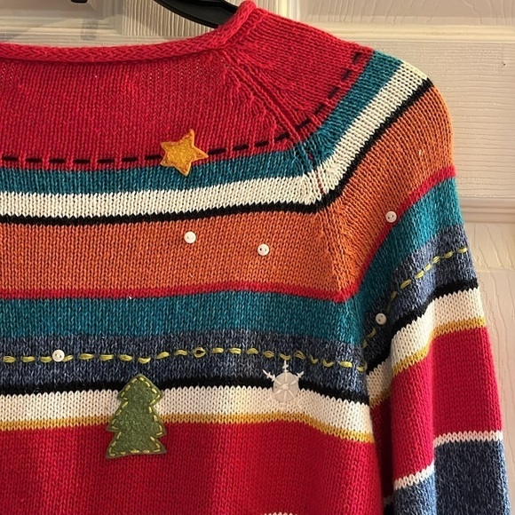 VTG-Susan Bristol-M-Christmas, penguin, embroidered,button-down Cardigan sweater - Picture 4 of 13
